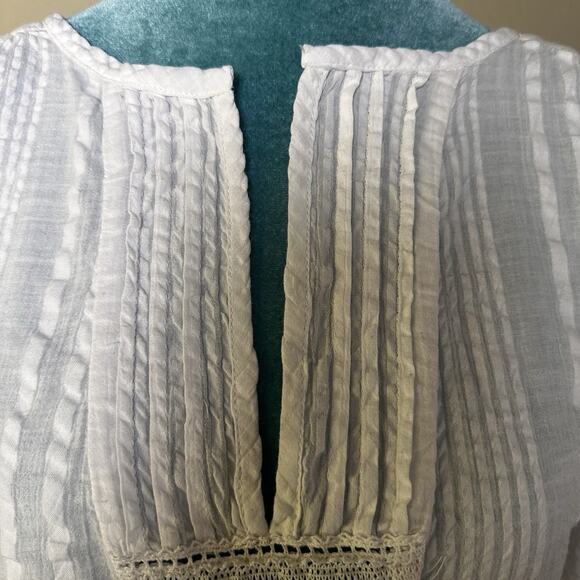 Love Sam Blouse Women M lace, pleats, puffed detailed sleeves Boho Peasant - Picture 2 of 16